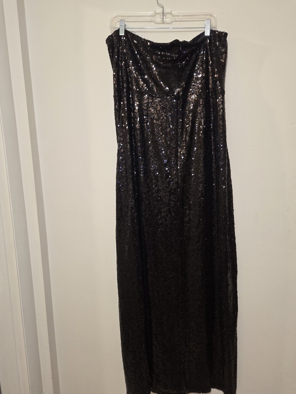 Eloquii Black Sequin Strapless Dress with Slit size 18 - Picture 2 of 5